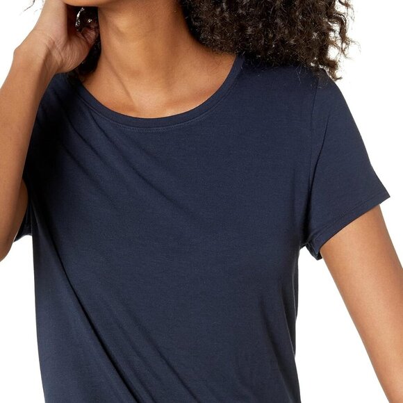 Women's Rayon-Blend Short-Sleeve Scoop Neck Swing Dress Plus Size - Picture 4 of 6